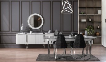 inegöl mobilyasısı Alina Yemek Odası Takımı (Beyaz)